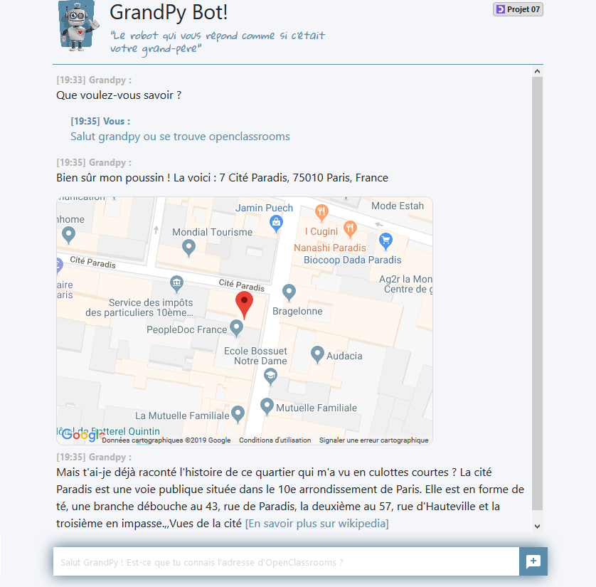 Aperçu du site grandpy